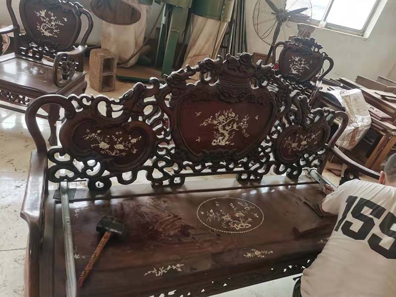 宝山旧红木家具保养